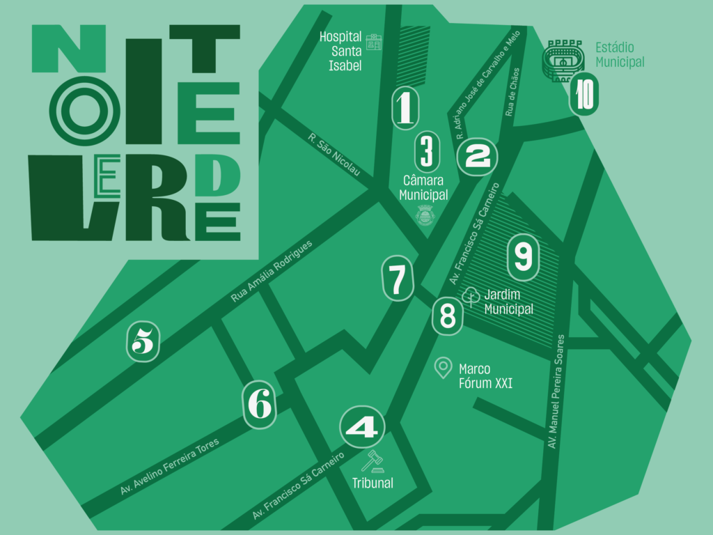 Mapa das Zonas de Anicação da Noite Verde Marco de Canaveses