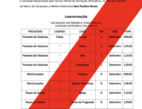 Serviço Oficial de Vacinação Antirrábica, na área do concelho do Marco de Canaveses, aprovado pela Direção Geral de Alimentação e Veterinária